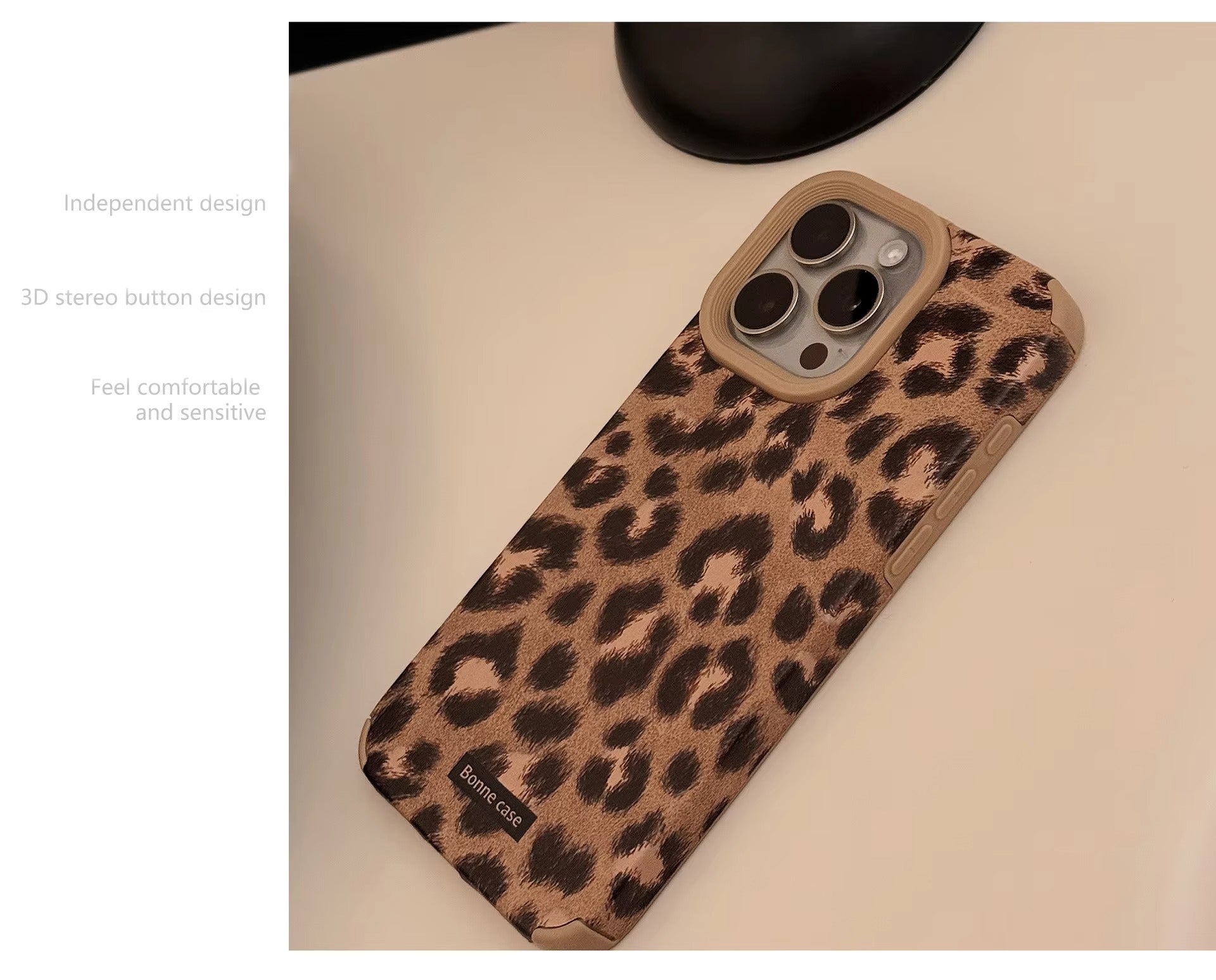Luxury Apple iPhone Case, MagSafe Compatible, Camera Lens & Screen Protection, Ultra Thin, Shockproof, Magnetic Full All Around Cover – Leopard Print Cortex Case with Lanyard Bracelet & Soft Back Cover