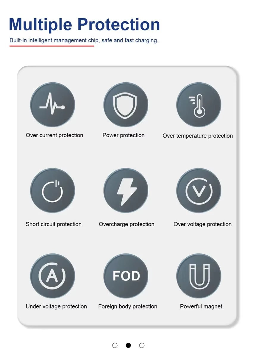Premium Magnetic Wireless Charger Pad 30W Fast Charging – USB-C & USB-A Dual Input, Strong Magnetic Hold, Case-Friendly, Ultra-Thin Design for Phones