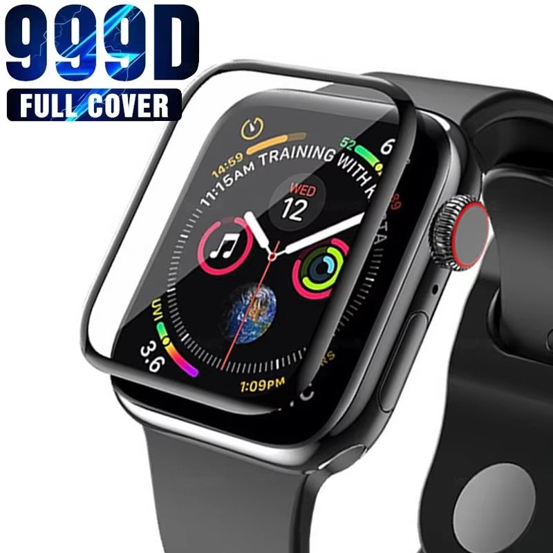 Premium 3D Full Cover Tempered Glass Screen Protector for Apple Watch – Anti-Fingerprint, Shockproof Case Bundle 38mm–49mm