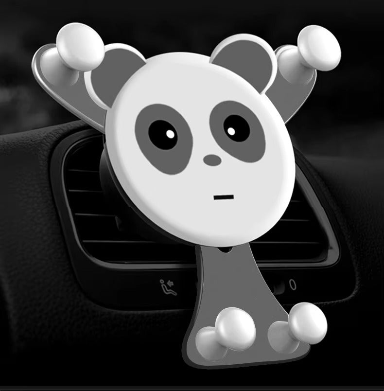 Premium Gravity Car Phone Holder for iPhone – Vent Clip Mount, Auto Lock, Smiley Face Design, Compatible with Apple Devices
