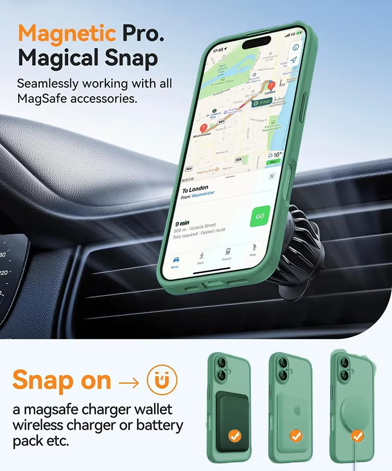 Luxury Apple iPhone Case Camera Lens & Screen Protection, Ultra Thin Shockproof Magnetic Full All Around Protection Cover