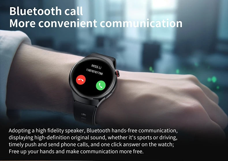 Premium AMOLED GPS Smart Watch – 1.46" HD Display, Bluetooth Calling, Fitness Tracker, IP68 Waterproof, Heart Rate & Sleep Monitor, NFC, Wireless Charging