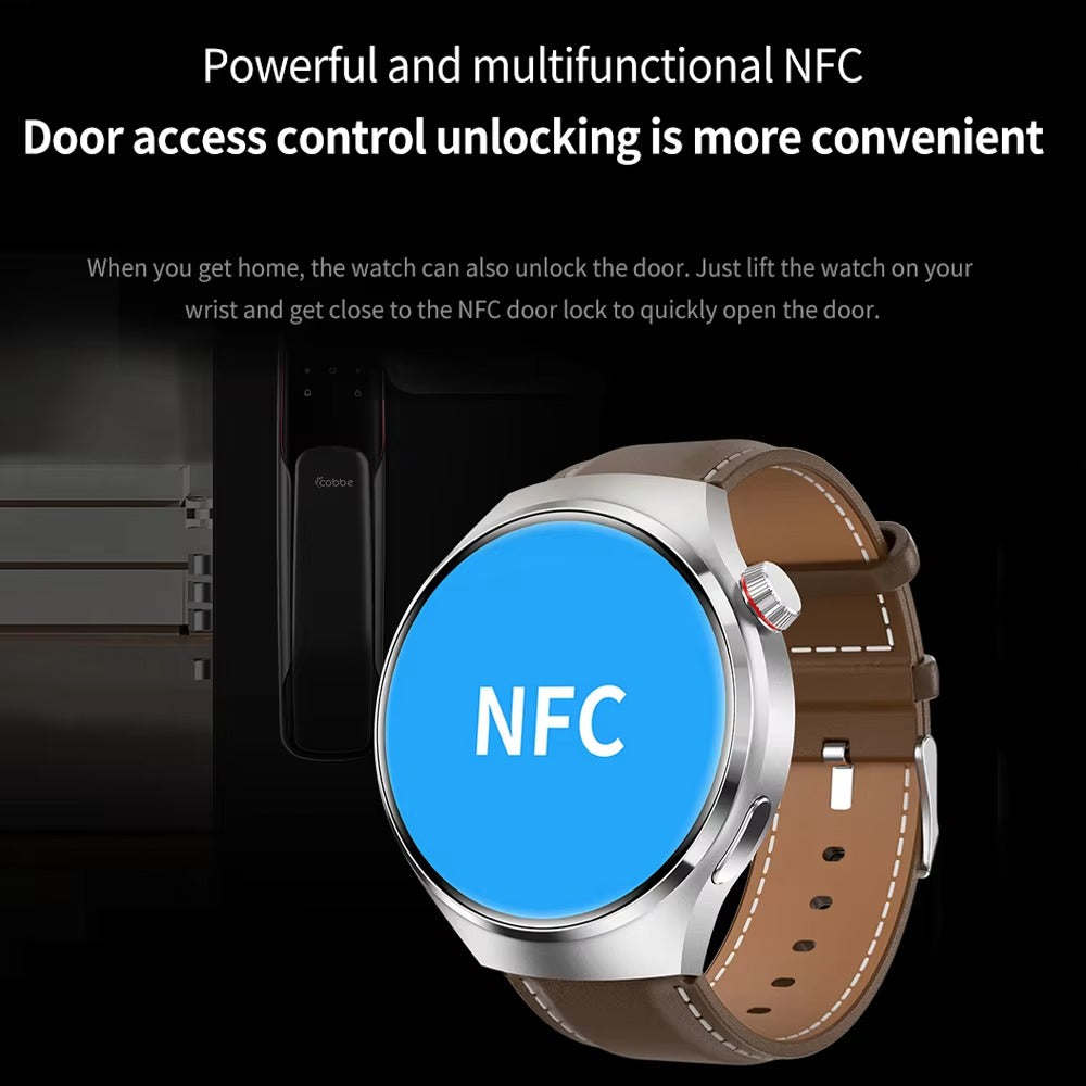 NFC GPS Smartwatch for Men – 1.6" AMOLED Display, Bluetooth Calling, Health & Fitness Tracker, Sleep Monitor, IP68 Waterproof, Long Battery Life, Voice Assistant