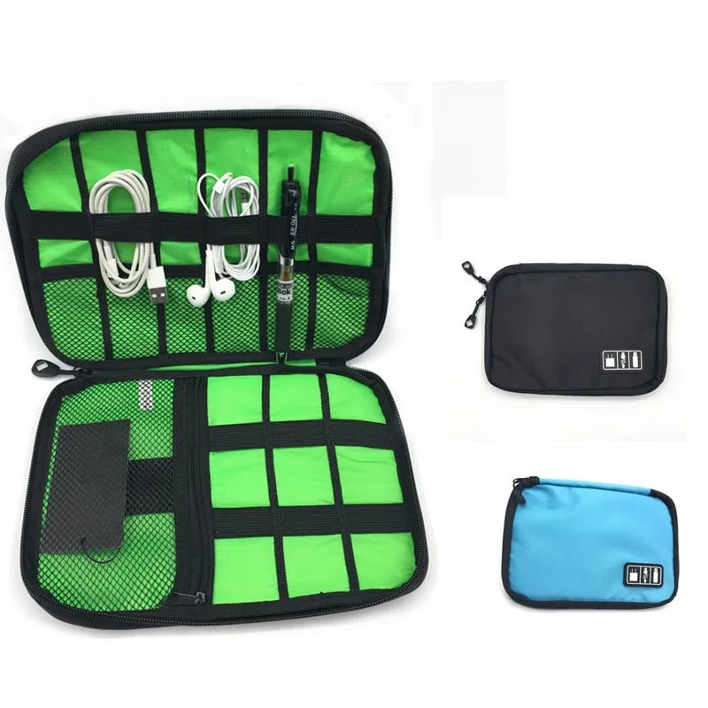 Premium Waterproof Travel Organizer Bag for Laptop Accessories – Compact Storage Case for External Hard Drive, Chargers, Cables, Headphones, SD Cards, U-Disk, Power Bank