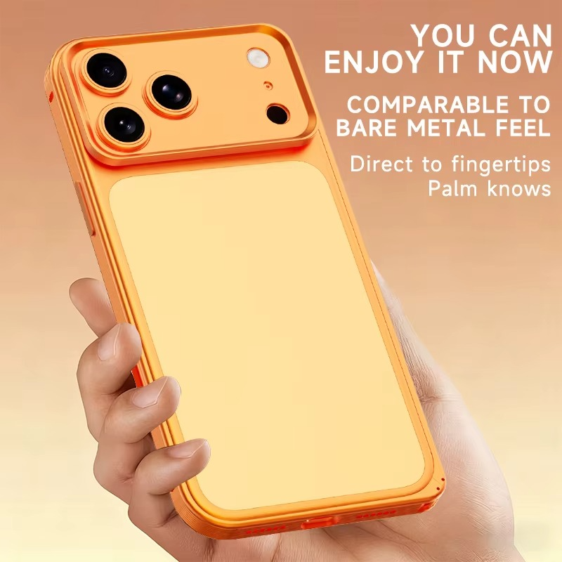 Premium Metal Frame iPhone Case – MagSafe Compatible Protective Cover with Heat Dissipation Design, Anti-Slip Grip and Raised Camera Lens Protector