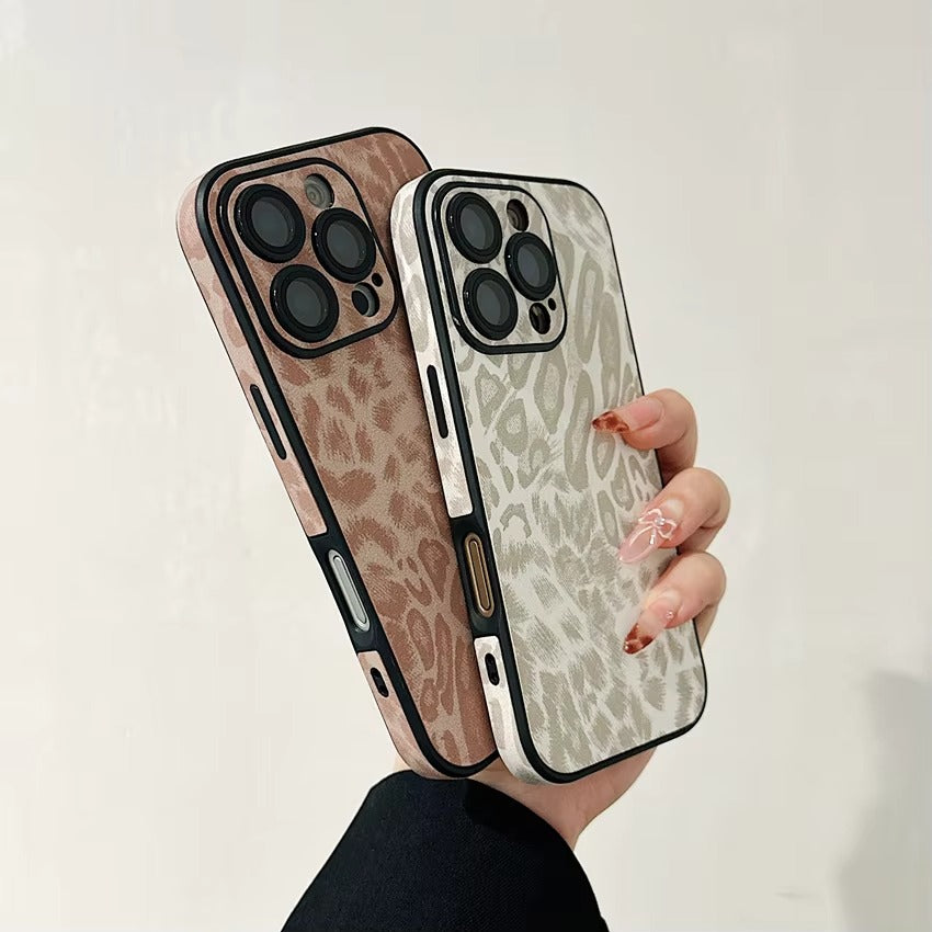 Luxury Apple iPhone Case MagSafe Compatible, Camera Lens & Screen Protection, Ultra Thin Shockproof Magnetic Full All Around Protection Cover with Wrist Strap & Leopard Design