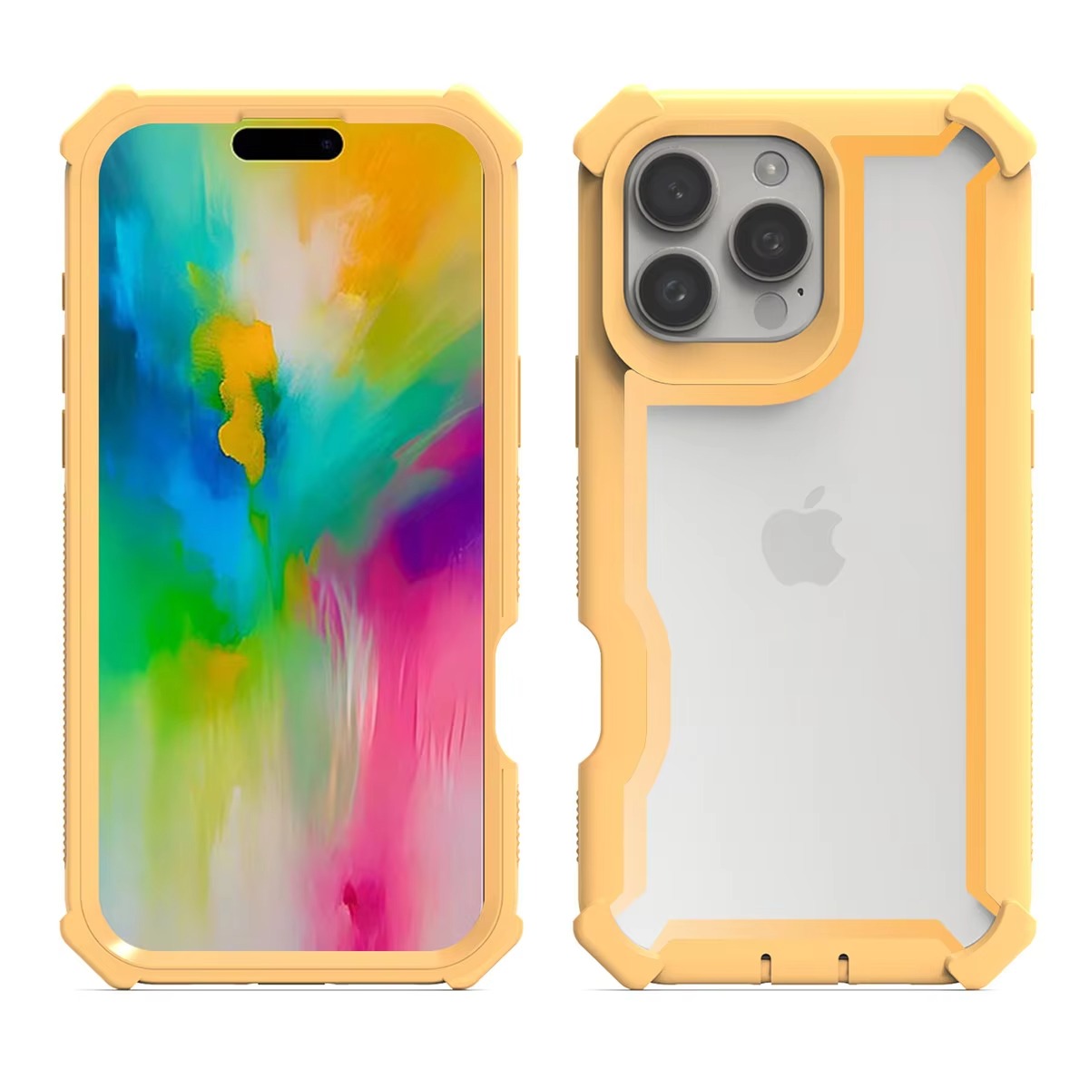 Robust Apple iPhone Case, MagSafe Compatible, Camera Lens & Screen Protection, Ultra Thin, Shockproof, Magnetic Full All Around Cover – Rugged Hybrid TPU Case with Transparent Silicone Back & Hard PC Bumper Frame