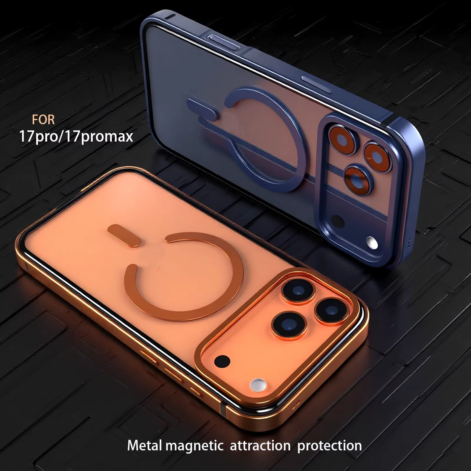 Premium Aluminum Frame iPhone Case – MagSafe Compatible Magnetic Protective Cover with HD Transparent Backplate, Shockproof Protection and Camera Lens Guard