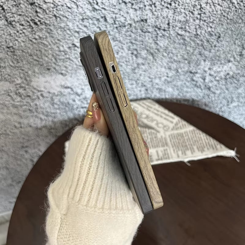 Premium Apple iPhone Case, MagSafe Compatible, Camera Lens and Screen Protection, Ultra Thin, Shockproof, Magnetic, Full All Around Protection, Wood Pattern Plastic Cover