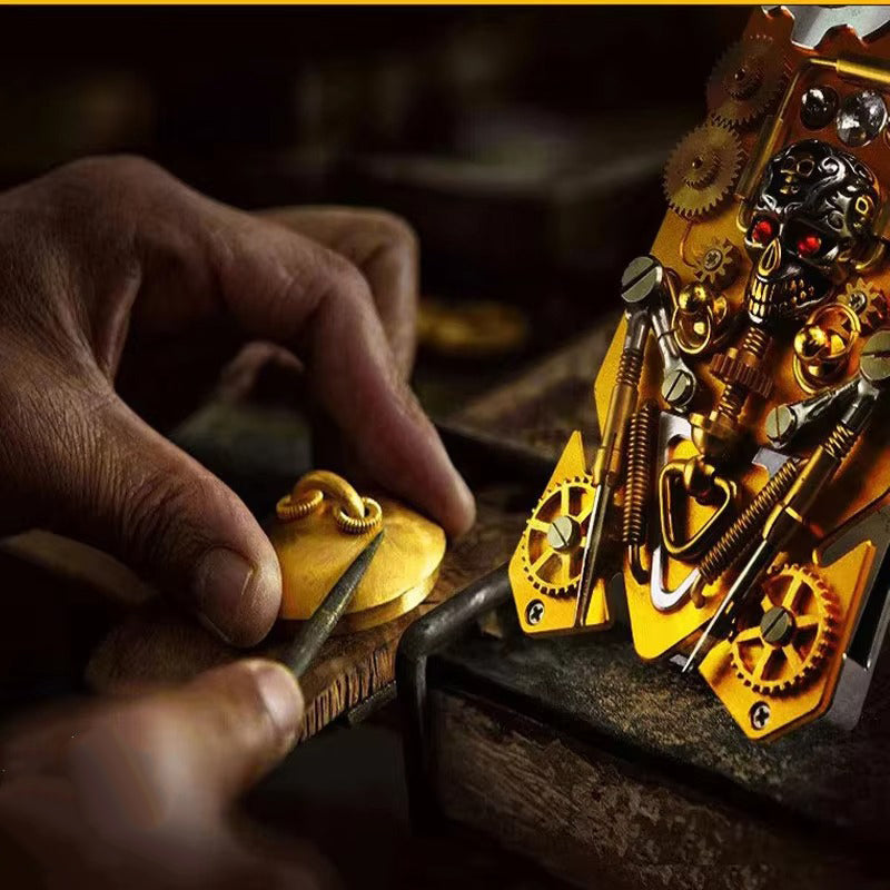 Robust Apple iPhone Case, MagSafe Compatible, Camera Lens and Screen Protection, Ultra Thin, Shockproof, Magnetic, Full All Around Protection, Gear Compass Skull Cover