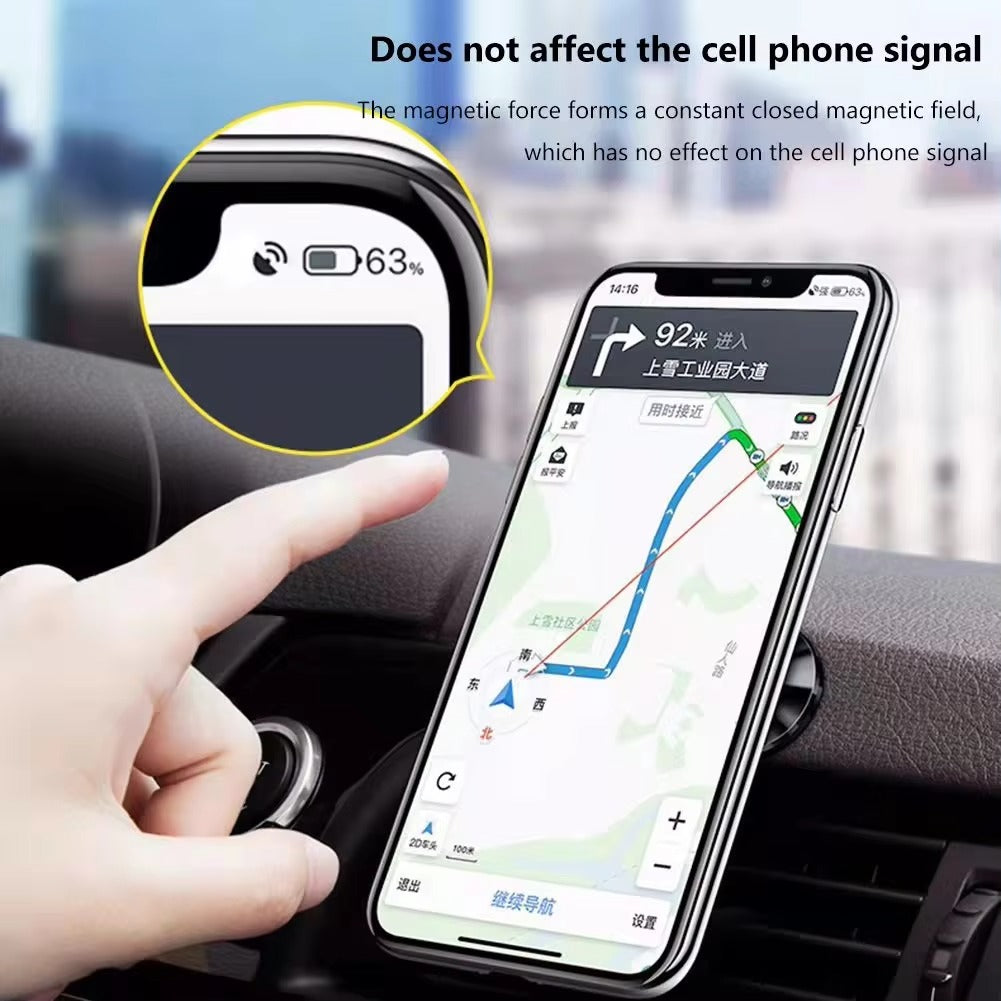 Premium, Magnetic Car Phone Holder – Strong Magnet Mount, Dashboard or Vent Stand, GPS Support for Apple iPhone