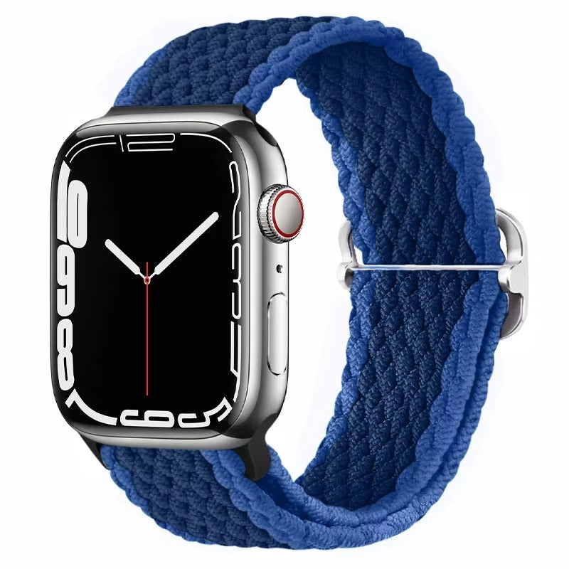Premium Nylon Braided Solo Loop for Apple Watch – Adjustable Elastic Strap, Breathable Band for 40mm to 46mm Apple