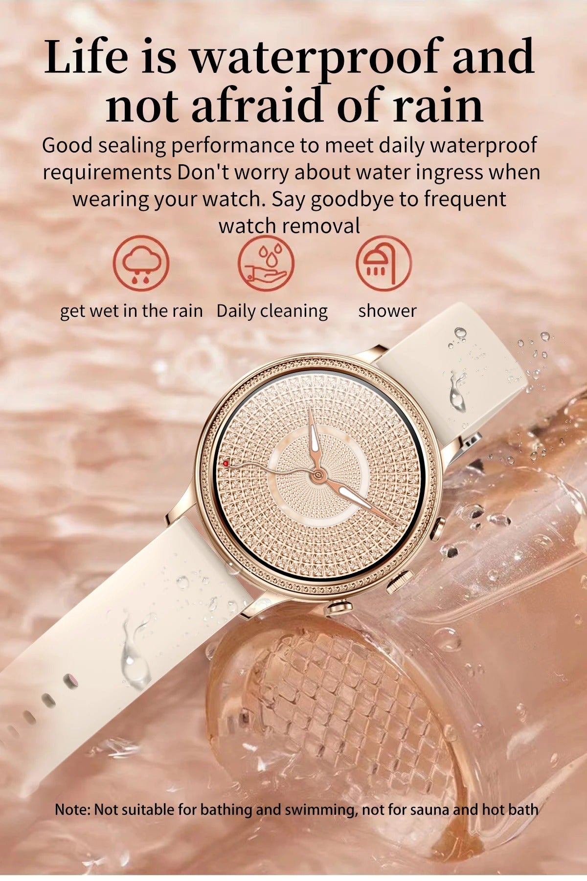 Luxury Women's Smartwatch with Bluetooth Calling – 1.39" HD Display, Heart Rate & SpO2 Monitor, Sleep Tracking, Menstrual Reminder, Fitness Watch Waterproof