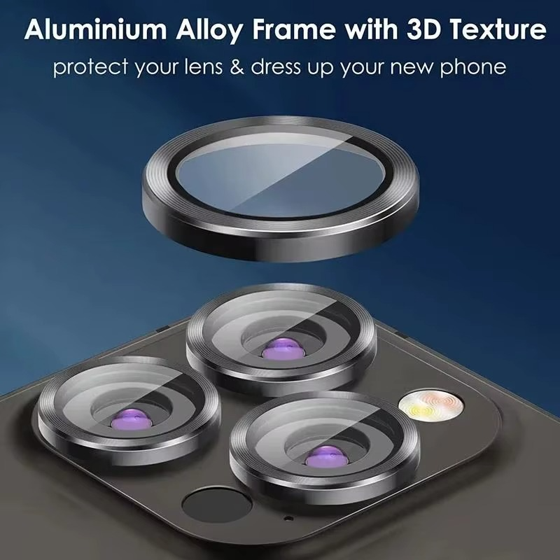 Premium Metal Camera Lens Protector – Tempered Glass Lens Cover Ring with Scratch Resistance, Shock Protection, Anti-Dust Coating and Precision Camera Protection
