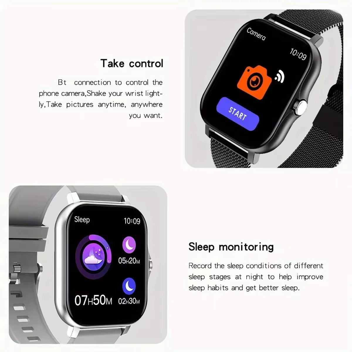 Luxury Bluetooth Smart Watch for Android iOS – 1.83" Touchscreen, Call & Message Alerts, Heart Rate & Sleep Monitor, Fitness Tracker, Stylish Gift for Men & Women