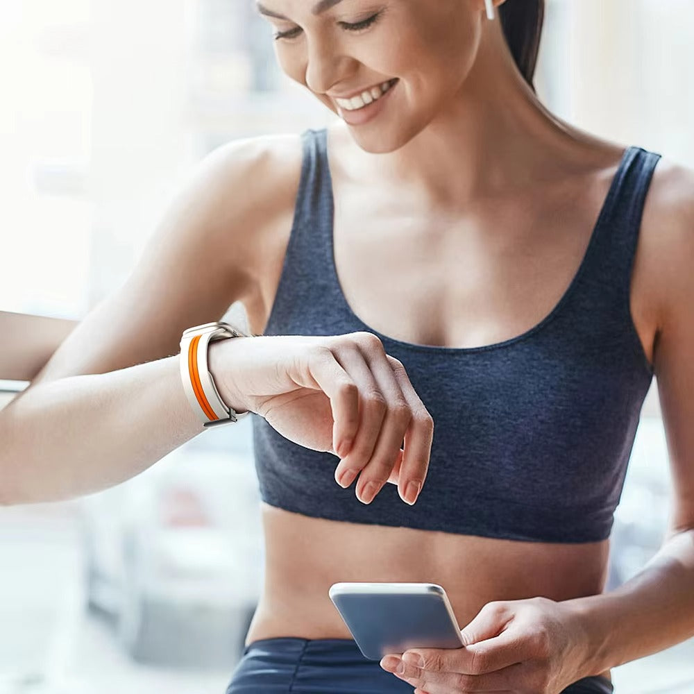 Magnetic Silicone Smartwatch Strap – Breathable Replacement Band with Snap Closure, Compatible with 38mm to 49mm Watches