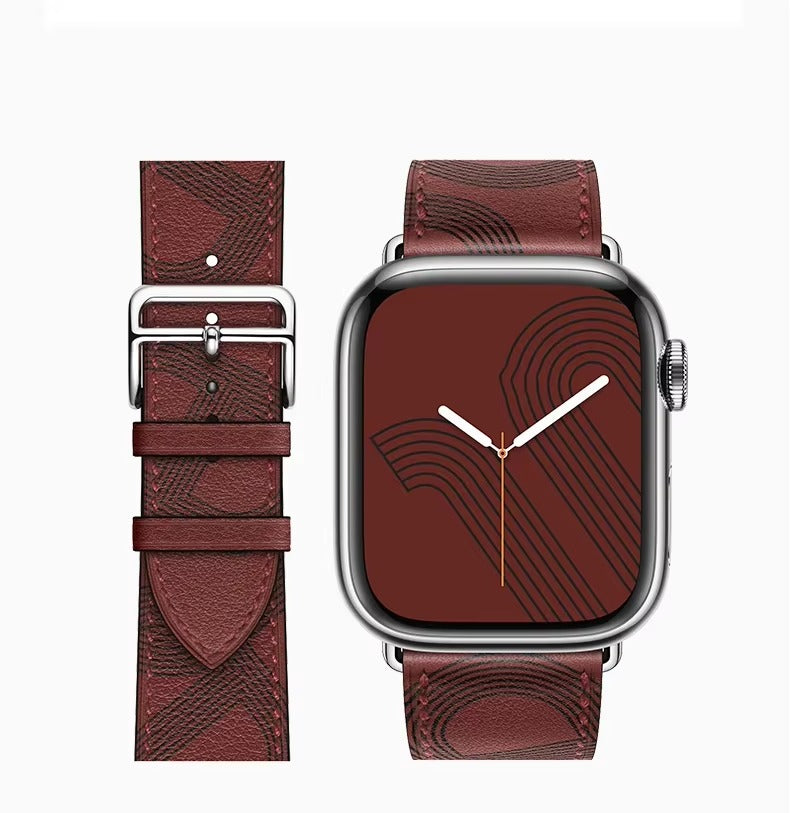 Luxury Genuine Leather Watch Band – Classic, Adjustable, Comfortable Strap for 40mm to 49mm Smartwatches, Men's and Women's Replacement Bracelet