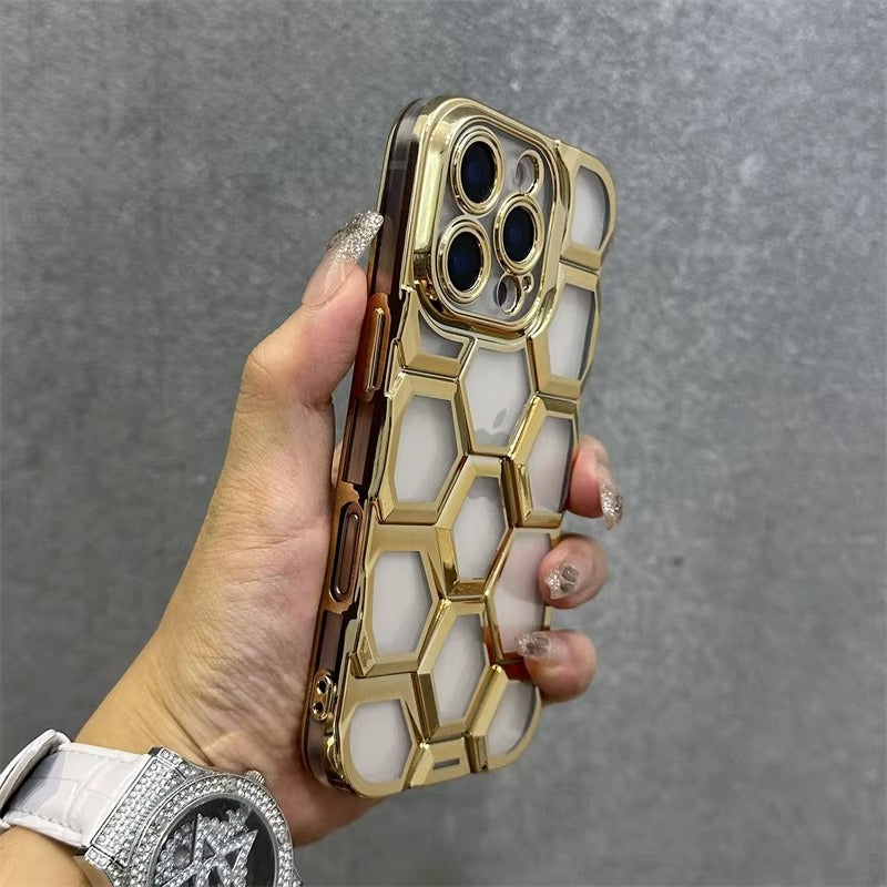 Luxury Apple iPhone Case, MagSafe Compatible, Camera Lens & Screen Protection, Ultra Thin, Shockproof, Magnetic Full All Around Cover – Clear Electroplated TPU Case with Football Design & Wrist Hand Chain