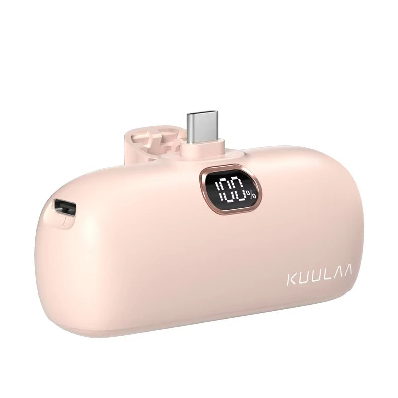 Premium, 5000mAh Mini Power Bank – Fast Charging, Portable External Battery Charger for iPhone, Android, USB-C Devices