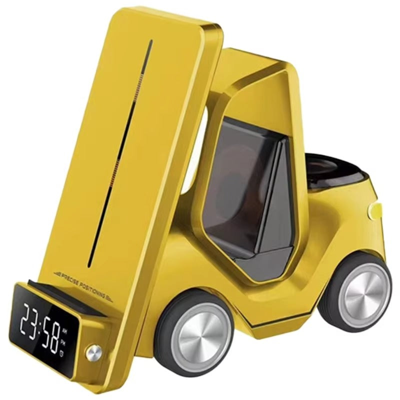 Premium 5 in 1 Magnetic Wireless Charging Station – Fast Charger Stand with Alarm Clock, Adjustable Phone Holder, LED Lamp for iPhone, Watch and AirPods