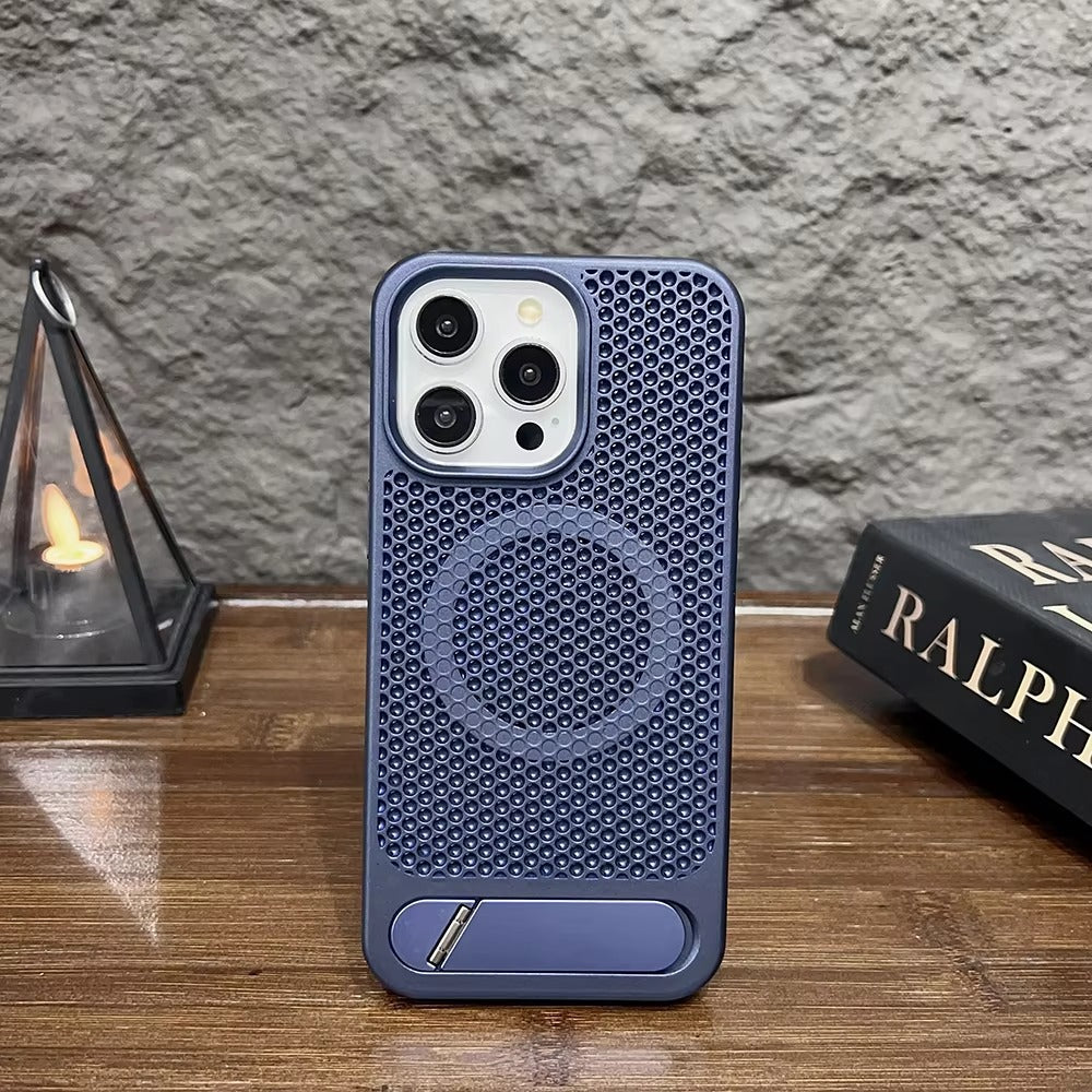 Luxury Apple iPhone Case, MagSafe Compatible, Camera Lens & Screen Protection, Ultra Thin, Shockproof, Magnetic Full All Around Cover – Breathable Heat Dissipation Case with Titanium Hard Back & Wireless Charging Support