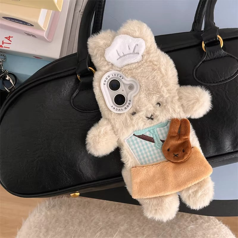 Luxury Apple iPhone Case, MagSafe Compatible, Camera Lens and Screen Protection, Ultra Thin, Shockproof, Magnetic, Full All Around Protection, Fluffy Rabbit Fur Cover