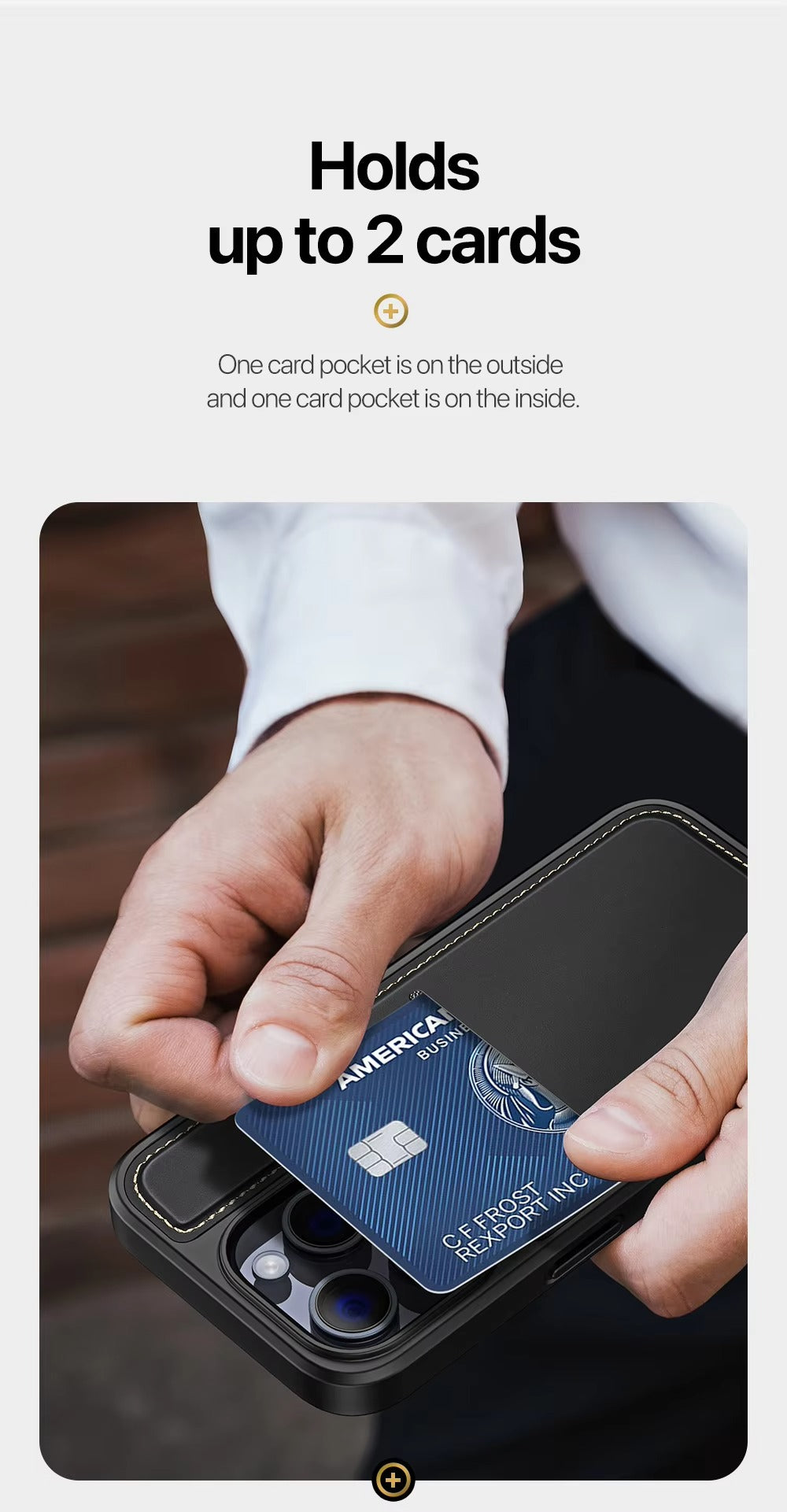 Premium Apple iPhone Case, MagSafe Compatible, Camera Lens and Screen Protection, Ultra Thin, Shockproof, Magnetic, Full All Around Protection, 3-in-1 Business Card Cover