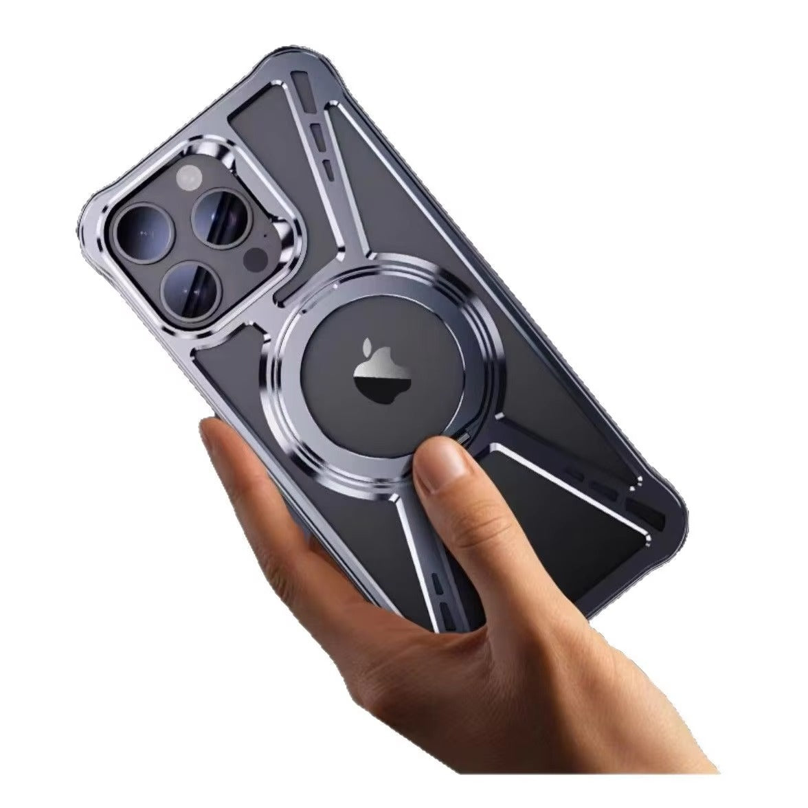 High Quality Apple iPhone Case, MagSafe Compatible, Camera Lens & Screen Protection, Ultra Thin, Shockproof, Magnetic Full All Around Cover – Aluminum Alloy Anti-Fall Case with Invisible Bracket & Metal Frame Design