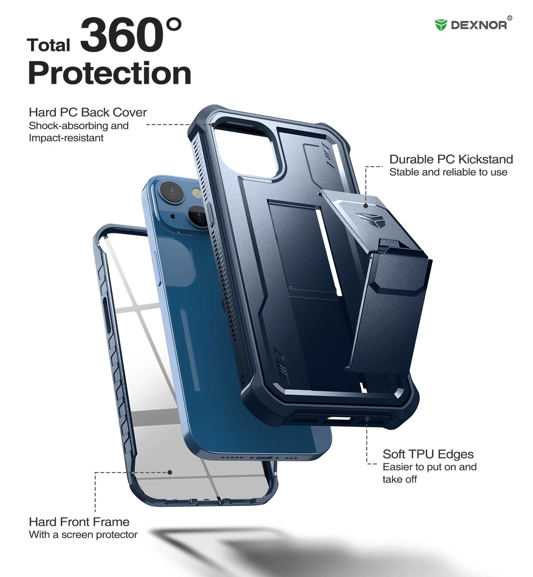 Premium Apple iPhone Case, Camera Protection, Screen Protection, Ultra Thin, Shockproof, Magnetic, Full All Around Protection