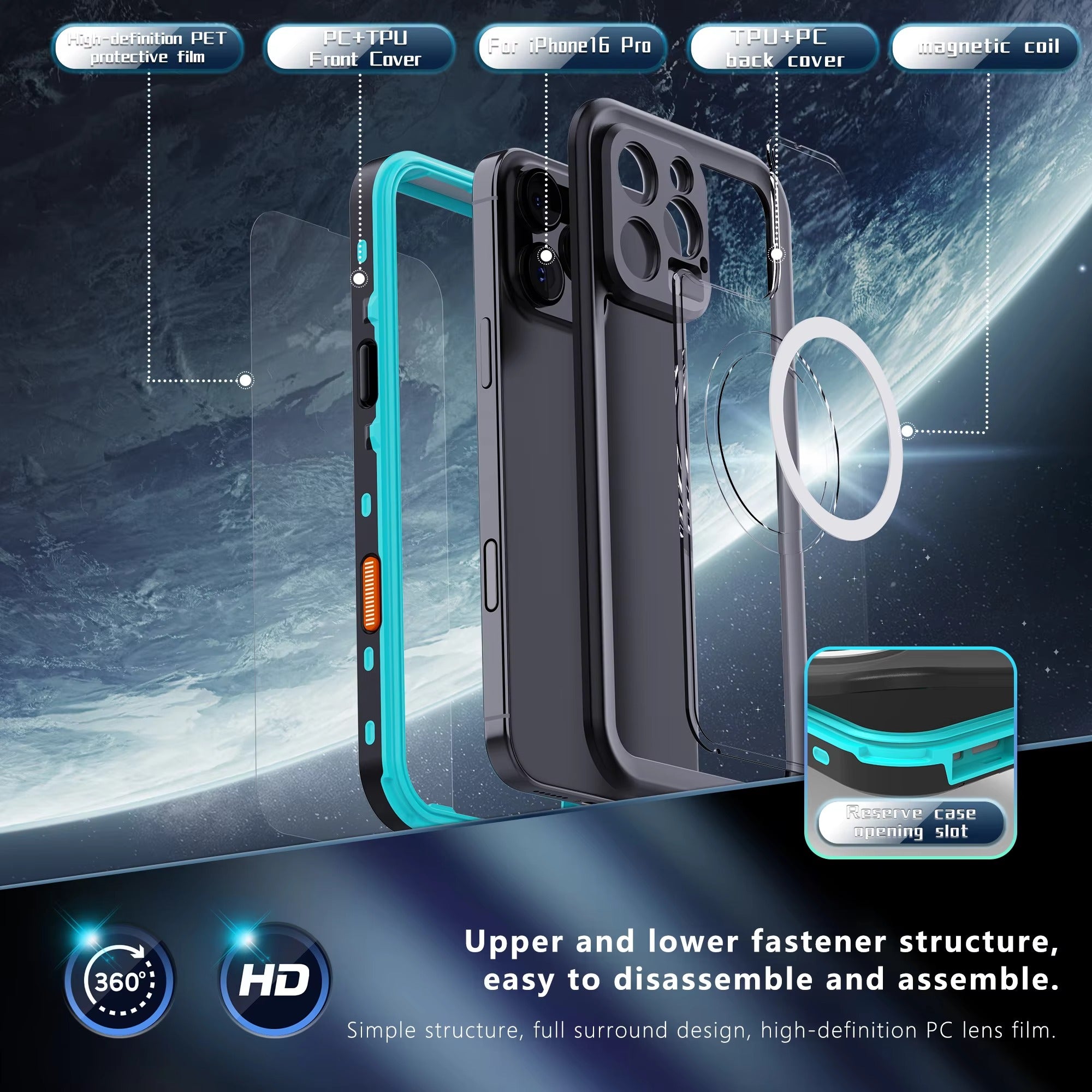 High Quality Apple iPhone Case MagSafe Compatible, Camera Lens & Screen Protection, Ultra Thin Shockproof Magnetic Full All Around Protection Cover with IP68 Snowproof Design