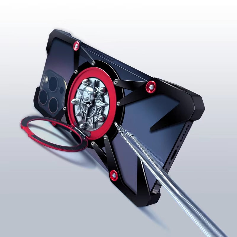 Luxury Apple iPhone Case, MagSafe Compatible, Camera Lens and Screen Protection, Ultra Thin, Shockproof, Magnetic, Full All Around Protection, Thor Metal Armor Cover