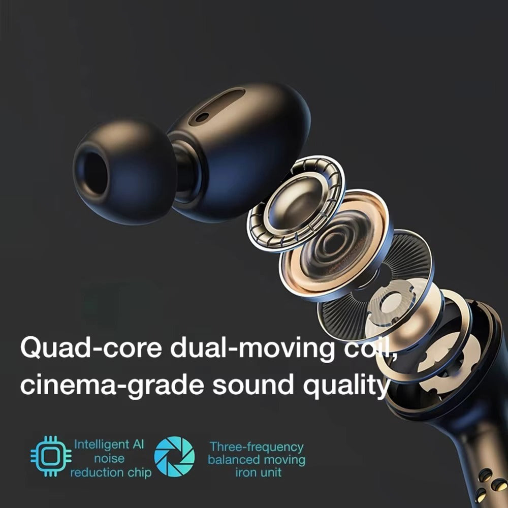 Premium TWS Bluetooth 5.0 Earbuds for iPhone Headset with LED Display, 1200mAh Charging Case Noise Reduction, and Gaming Mode