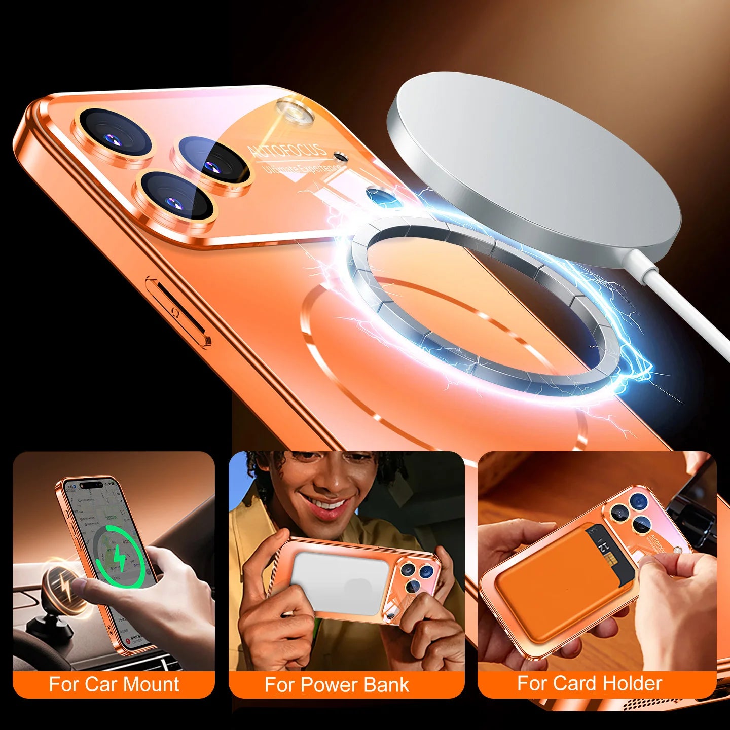 Luxury iPhone Case MagSafe Compatible Magnetic Shockproof Cover with Camera Lens Protection Ultra Thin Full Protection Anti-Glare Nano Matte Hard Back