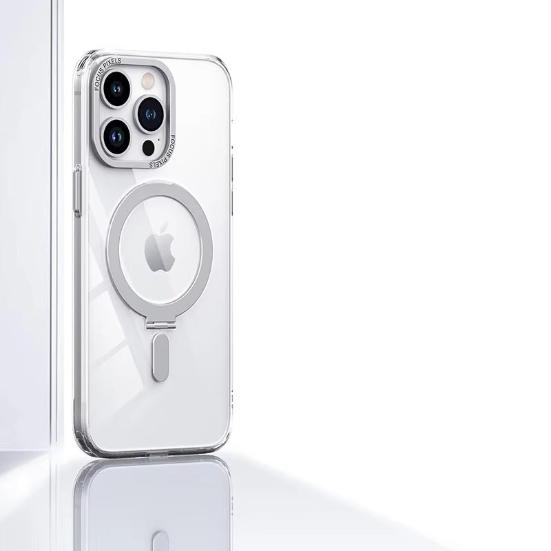 High Quality Apple iPhone Case MagSafe Compatible, Camera Lens & Screen Protection, Cover with Aluminum Stand & Metal Lens