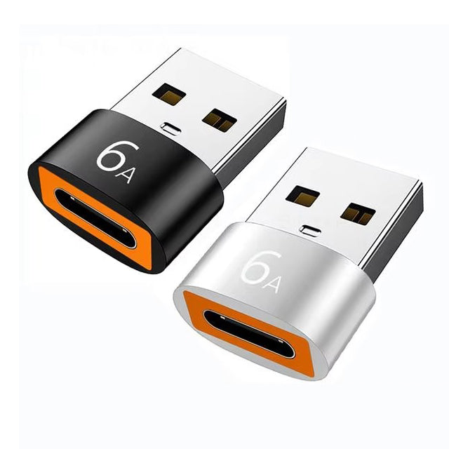 High Quality USB to Type-C Charger Adapter – 2PCS OTG Converter for iPhone, Plug & Play, Data Sync 480Mbps, Aluminum Alloy, Universal Type-C Compatibility