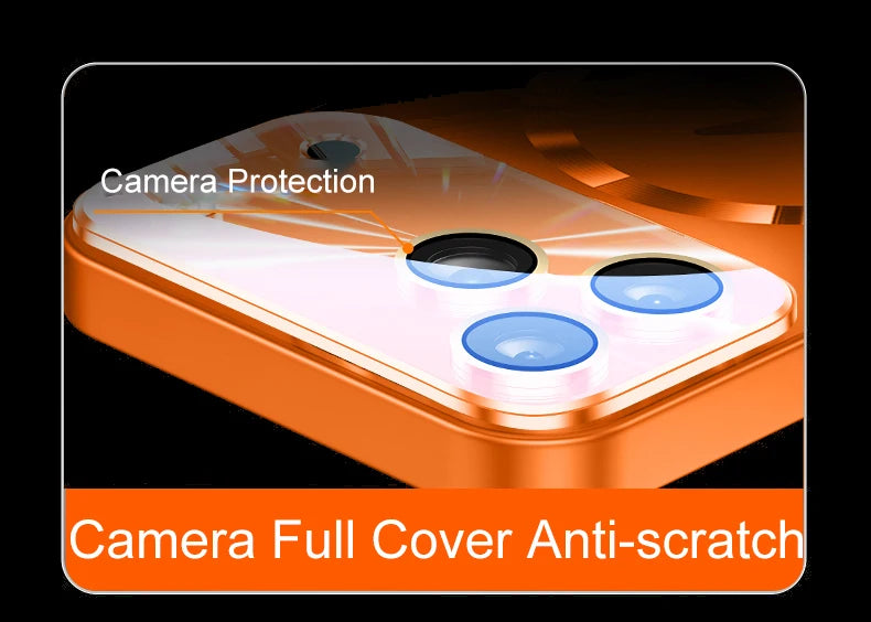 Luxury iPhone Case MagSafe Compatible Magnetic Shockproof Cover with Camera Lens Protection Ultra Thin Full Protection Hard Matte PC Protective Back