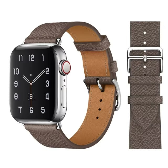 Luxury Genuine Leather Watch Band – Classic, Adjustable, Comfortable Strap for 40mm to 49mm Smartwatches, Men's and Women's