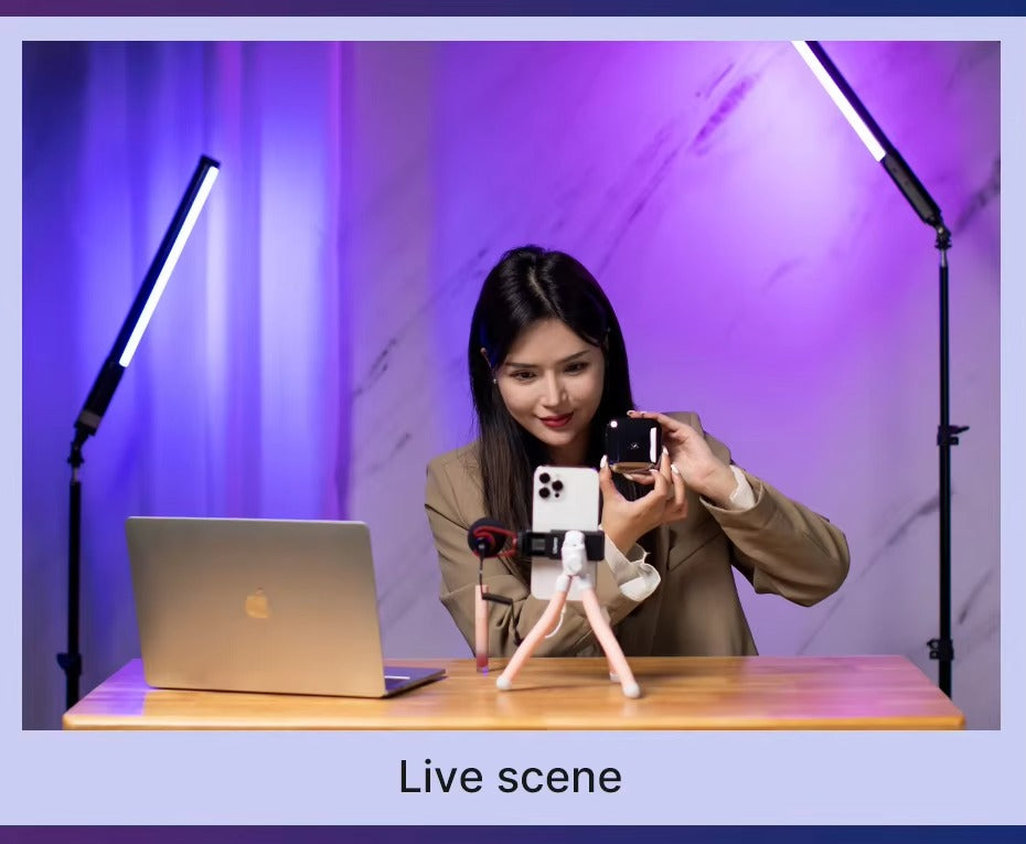 High Quality, Handheld RGB Light Wand – 19.7" LED Stick with Adjustable 2500K–9000K Color, CRI 95+, Apple iPhone and Cameras