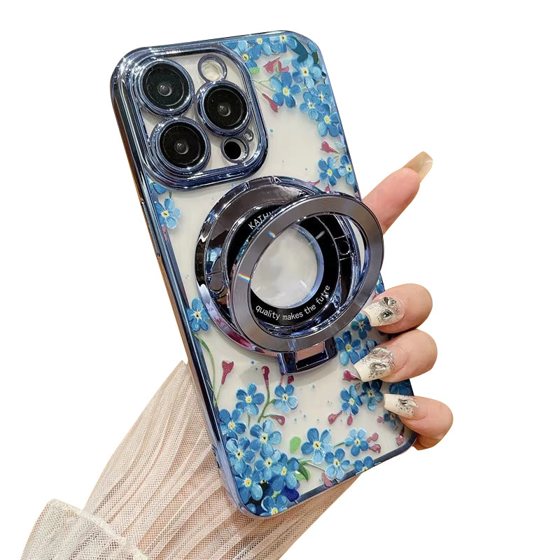 Premium Apple iPhone Case, MagSafe Compatible, Camera Lens and Screen Protection, Ultra Thin, Shockproof, Magnetic, Full All Around Protection, CD Flower Holder Cover