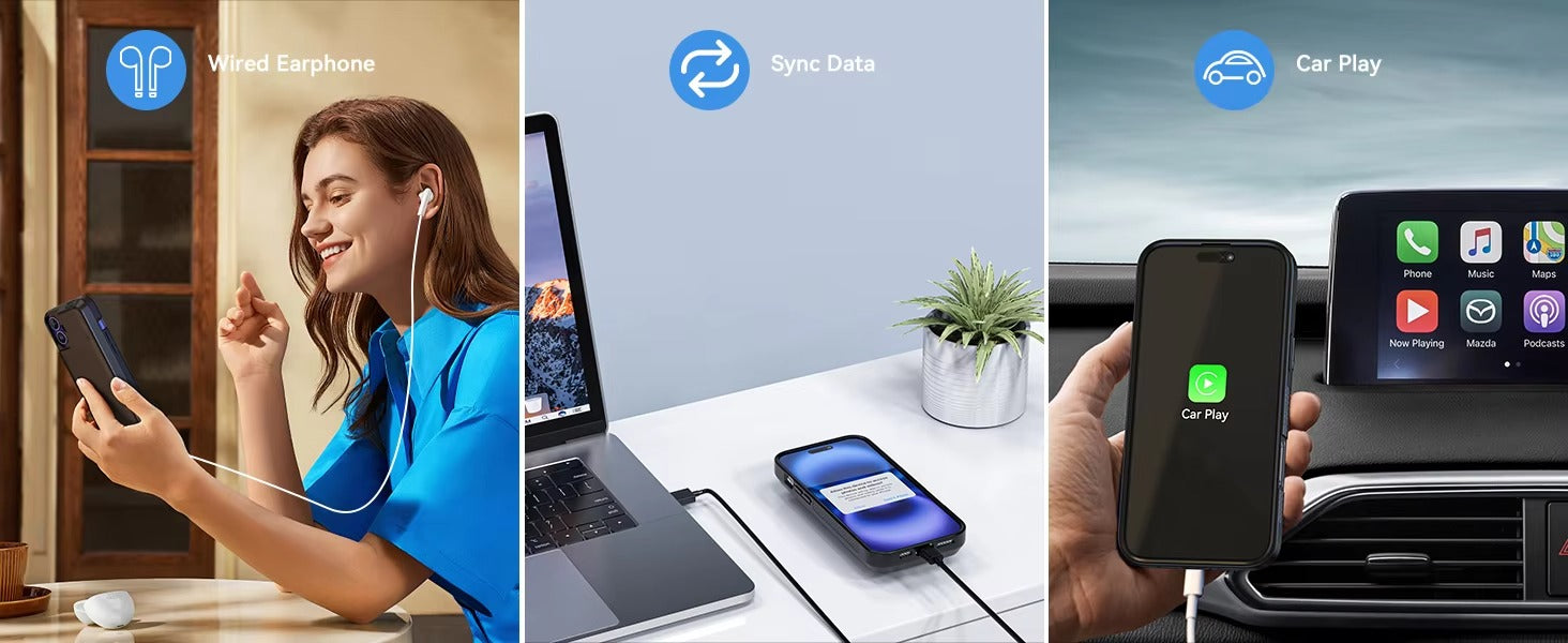 High Quality Apple iPhone Case MagSafe Compatible, Camera Lens & Screen Protection, Ultra Thin Shockproof Magnetic Full All Around Protection Cover with 8000mAh Battery Pack