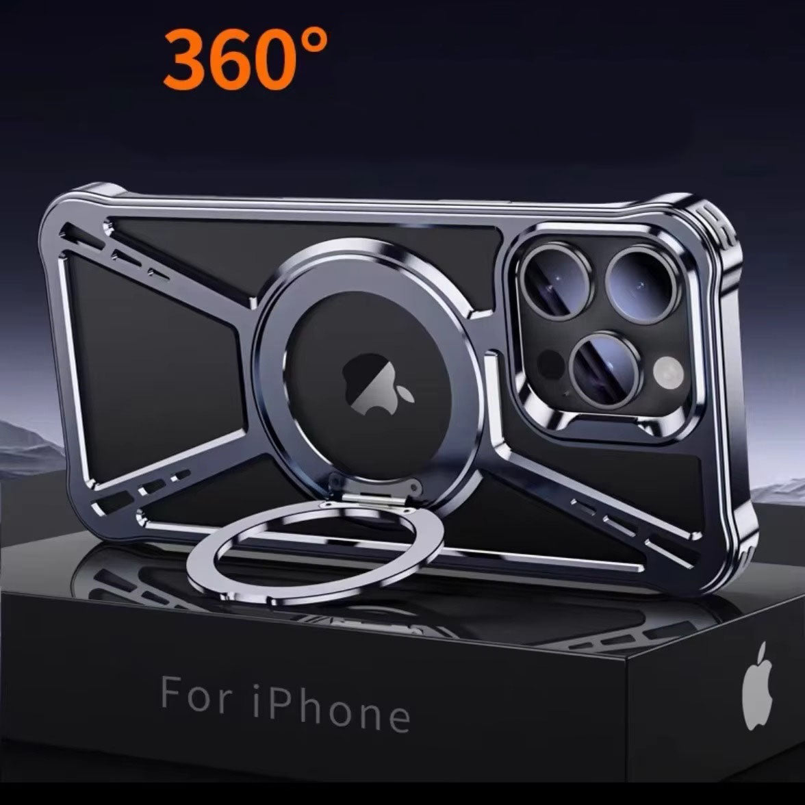 High Quality Apple iPhone Case, MagSafe Compatible, Camera Lens & Screen Protection, Ultra Thin, Shockproof, Magnetic Full All Around Cover – Aluminum Alloy Anti-Fall Case with Invisible Bracket & Metal Frame Design