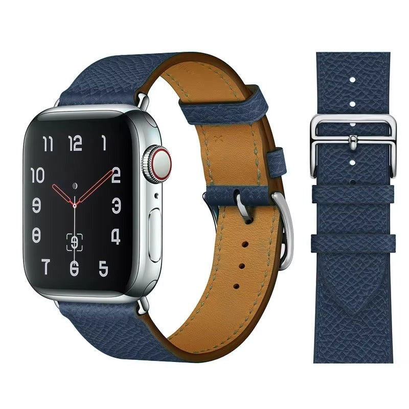 Luxury Genuine Leather Watch Band – Classic, Adjustable, Comfortable Strap for 40mm to 49mm Smartwatches, Men's and Women's