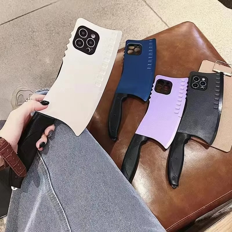 Premium Apple iPhone Case, MagSafe Compatible, Camera Lens and Screen Protection, Ultra Thin, Shockproof, Magnetic, Full All Around Protection, 3D Knife Cartoon Cover