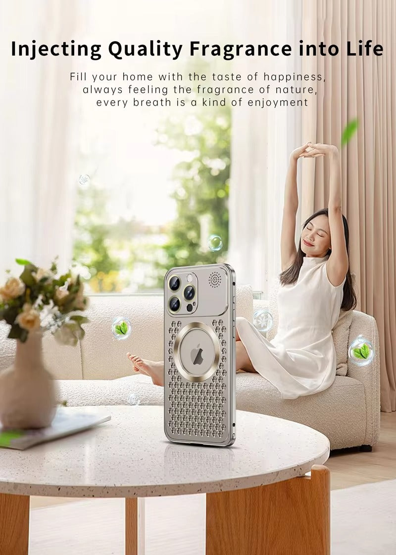 High Quality Apple iPhone Case, MagSafe Compatible, Camera Lens & Screen Protection, Ultra Thin, Shockproof, Magnetic Full All Around Cover – Metal Heat Dissipation Case with Magnetic Aluminum Back for Enhanced Cooling