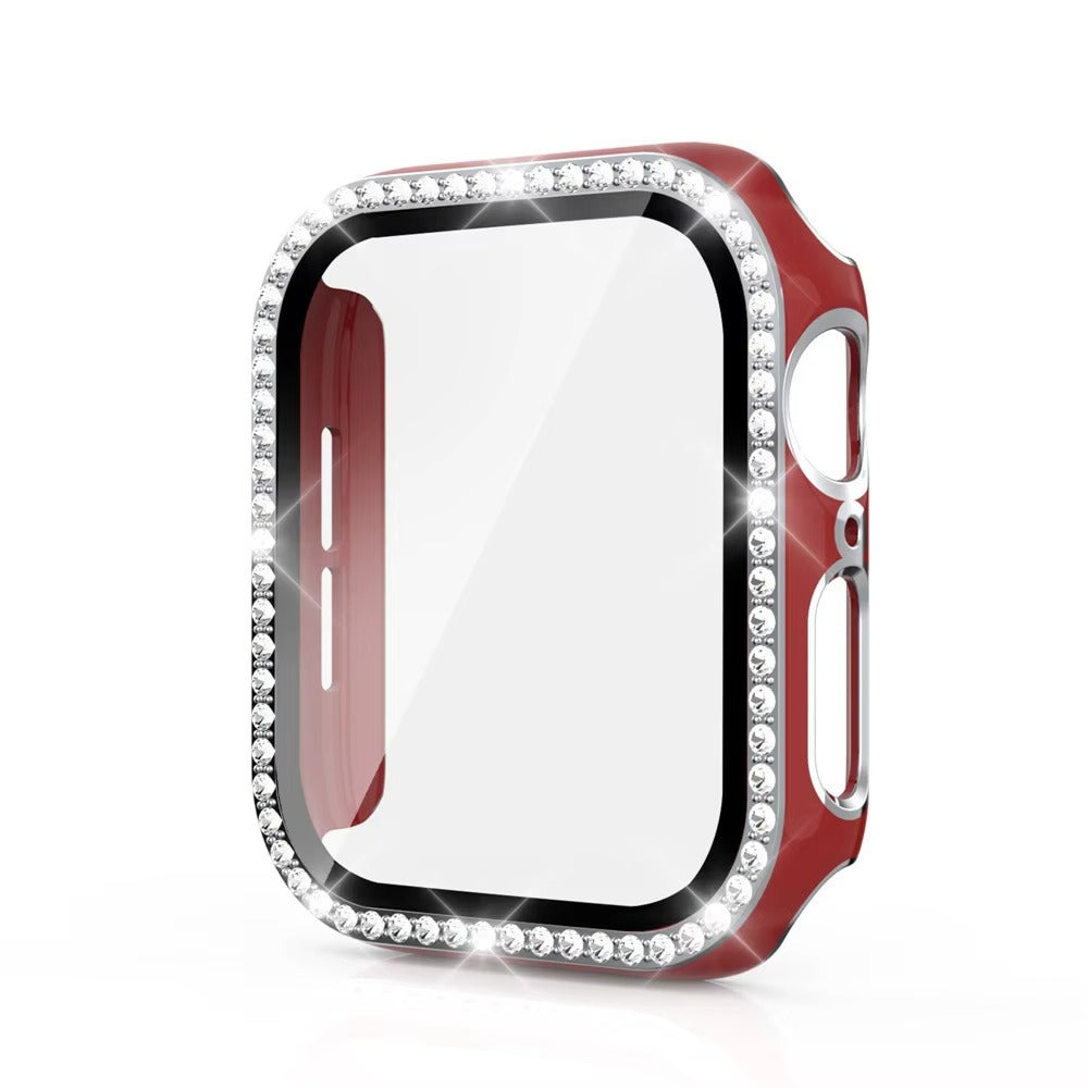 Luxury, Bling Diamond Case with Glass Screen Protector for Apple Watch – for 38mm, 40mm, 41mm, 42mm, 44mm, 45mm