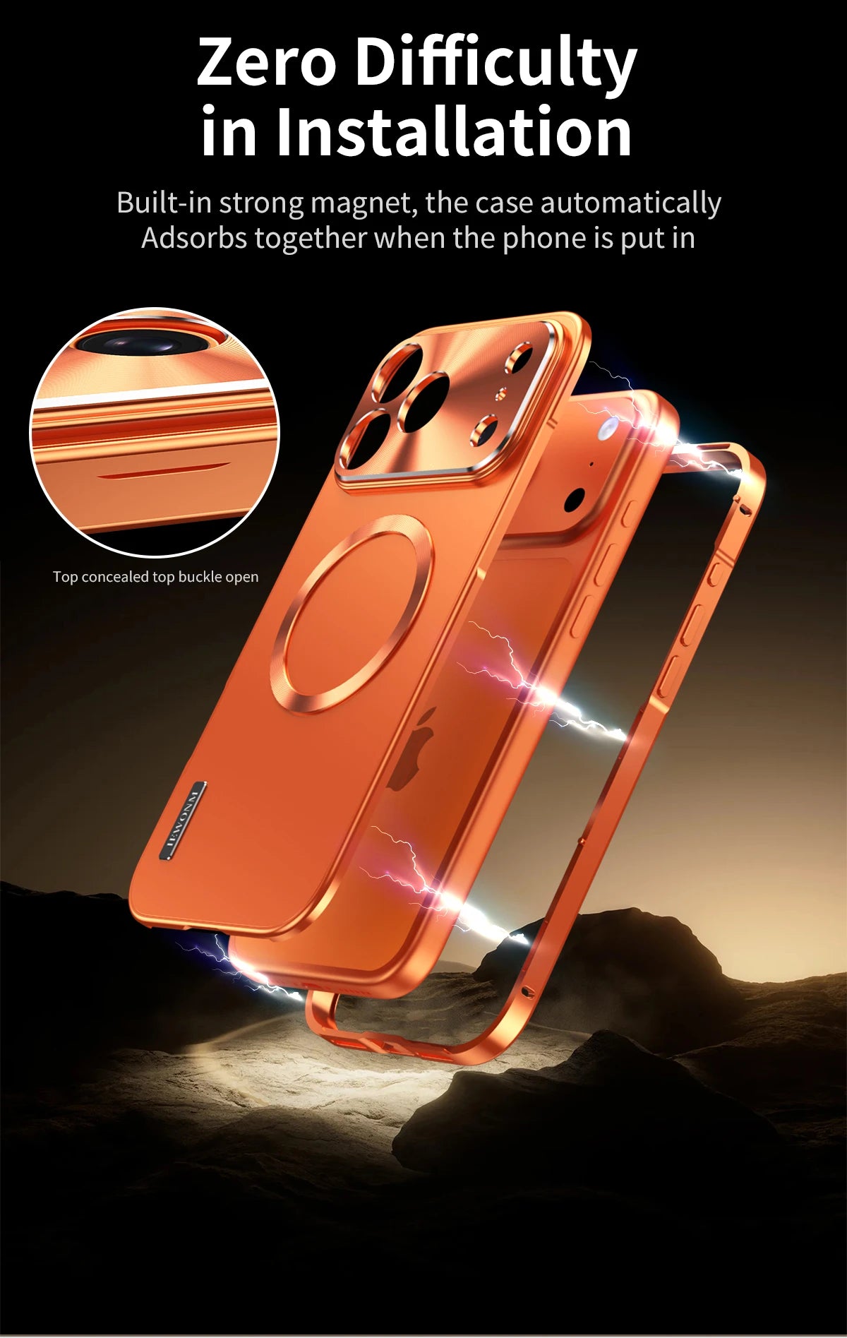 Premium iPhone Case MagSafe Compatible Magnetic Shockproof Cover with Camera Lens Protection Ultra Thin Full Protection Aluminum Frame Frosted Matte Back