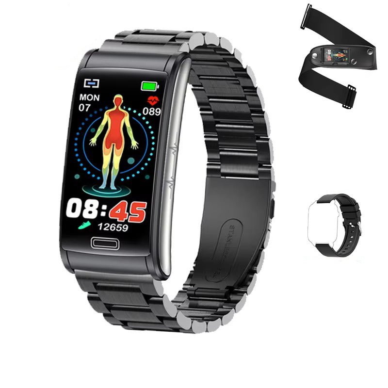 Advanced Health Smartwatch for iPhone – Non-Invasive Blood Glucose Monitor with ECG+PPG, IP68 Waterproof Fitness Tracker