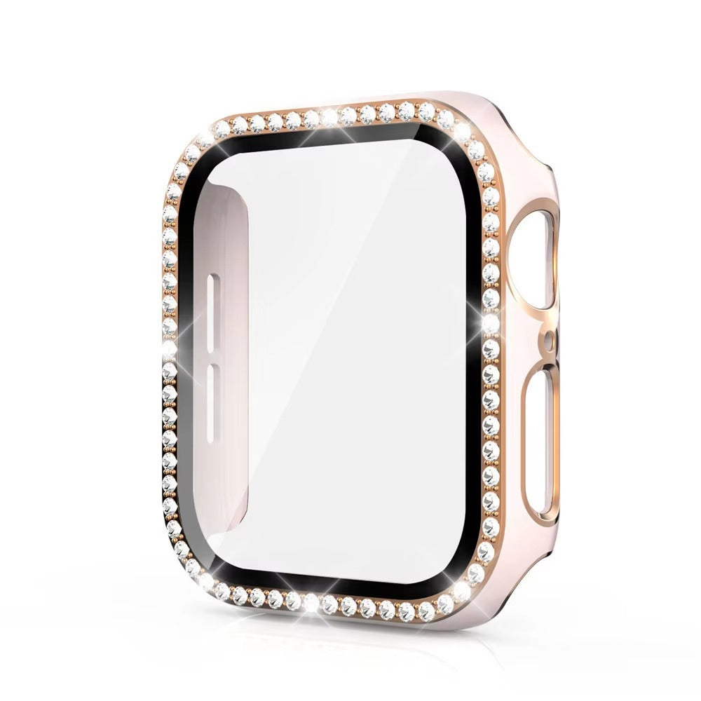 Luxury, Bling Diamond Case with Glass Screen Protector for Apple Watch – for 38mm, 40mm, 41mm, 42mm, 44mm, 45mm