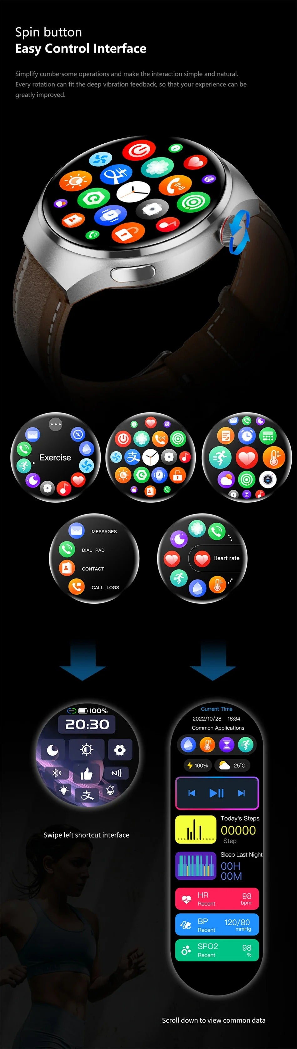 NFC GPS Smartwatch for Men – 1.6" AMOLED Display, Bluetooth Calling, Health & Fitness Tracker, Sleep Monitor, IP68 Waterproof, Long Battery Life, Voice Assistant