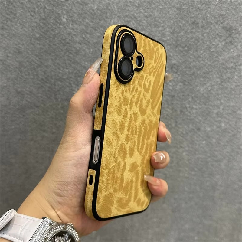Luxury Apple iPhone Case MagSafe Compatible, Camera Lens & Screen Protection, Ultra Thin Shockproof Magnetic Full All Around Protection Cover with Wrist Strap & Leopard Design